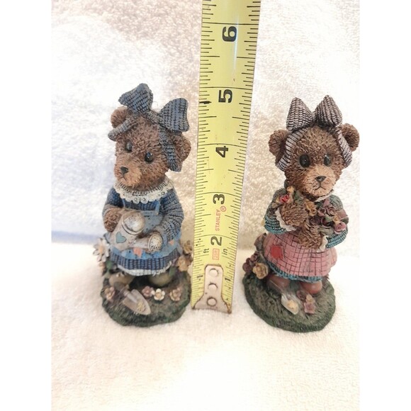 Vintage Resin Cornerstone Creations Bear Figurines set of 2 - Picture 2 of 5
